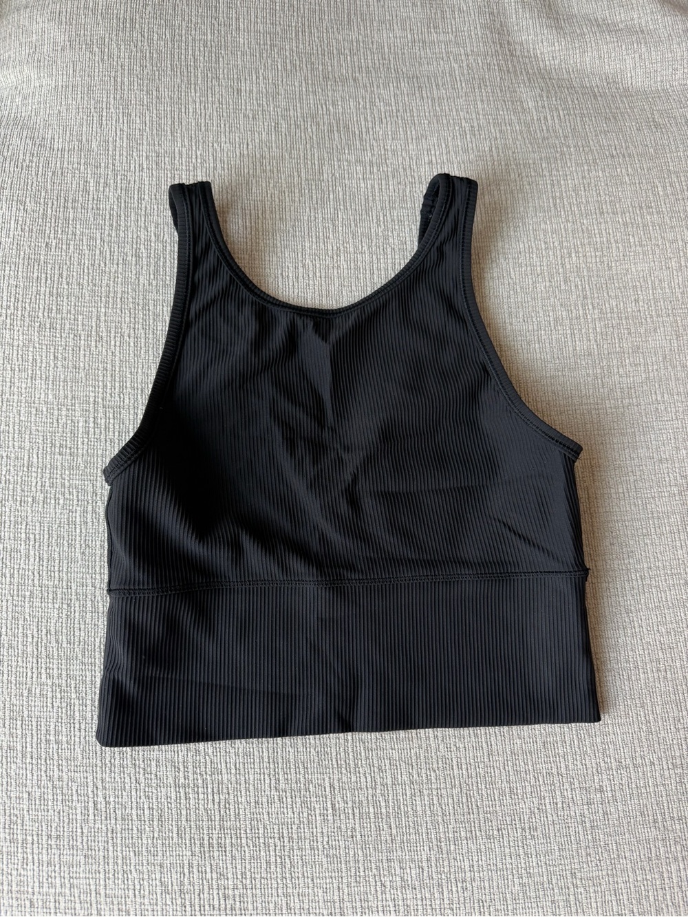 lululemon athletica Black Ribbed Crop Tank